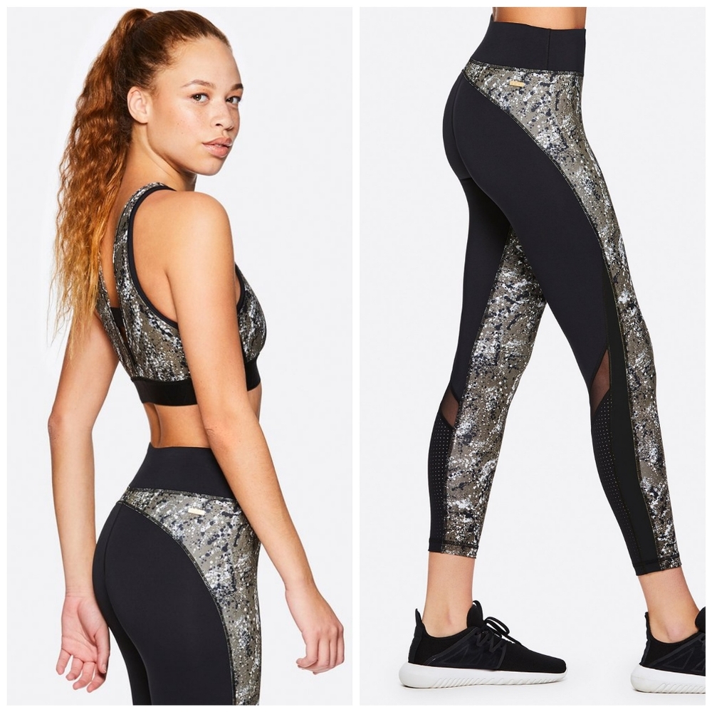 NWT ALALA SET Heroine Tight Olive Paint & Kea Crop